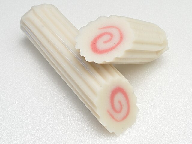 Ramen Toppings: Narutomaki (Fish Cake). Image courtesy of Wikipedia.